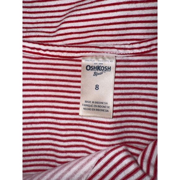 OshKosh B'gosh Girls Reach for the Stars Red Striped Shirt, Size 8 - Picture 4 of 5